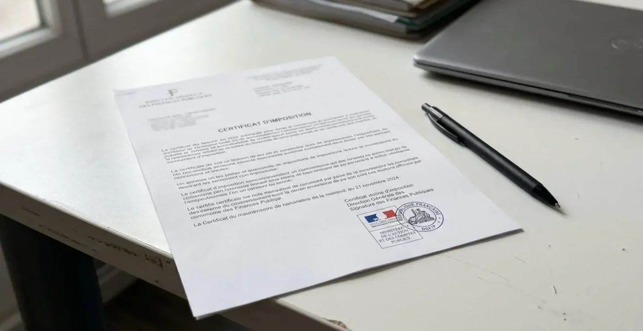 Document officiel de certification DGFiP pour plateforme de dématérialisation partenaire posé sur un bureau professionnel